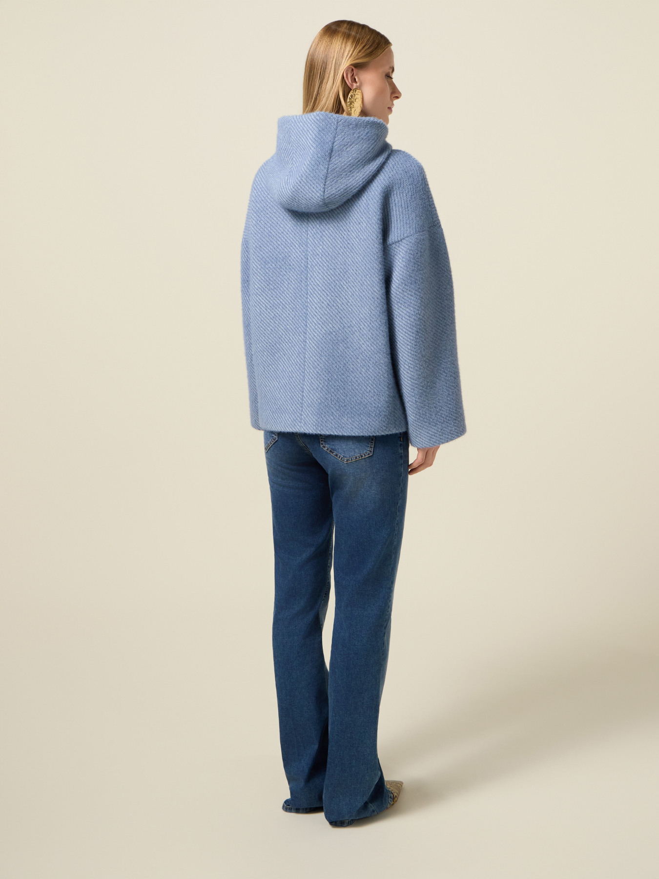 Cappotto corto in tessuto ammagliato image number 1
