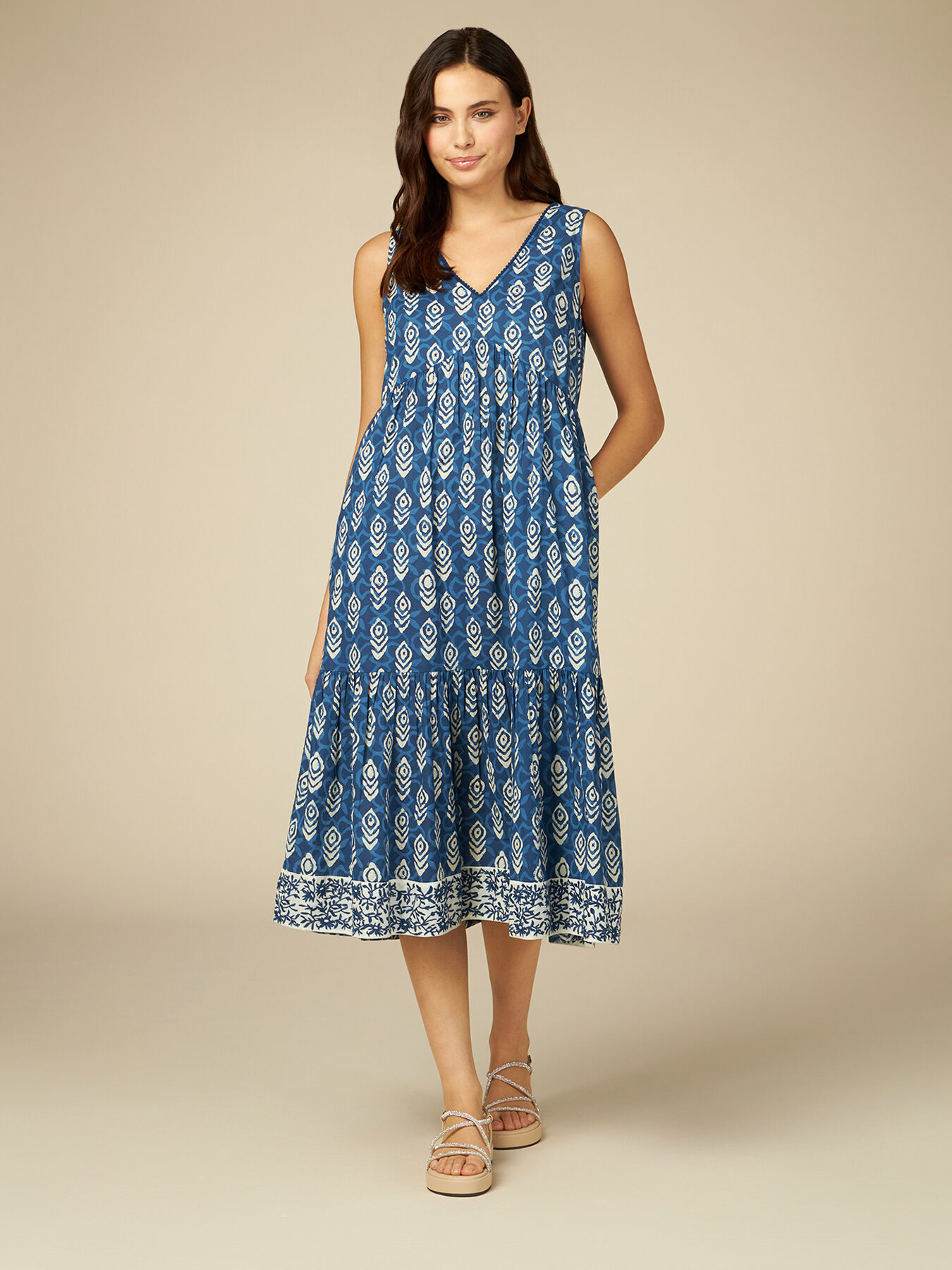 Vestito lungo fantasia in cotone image number 3