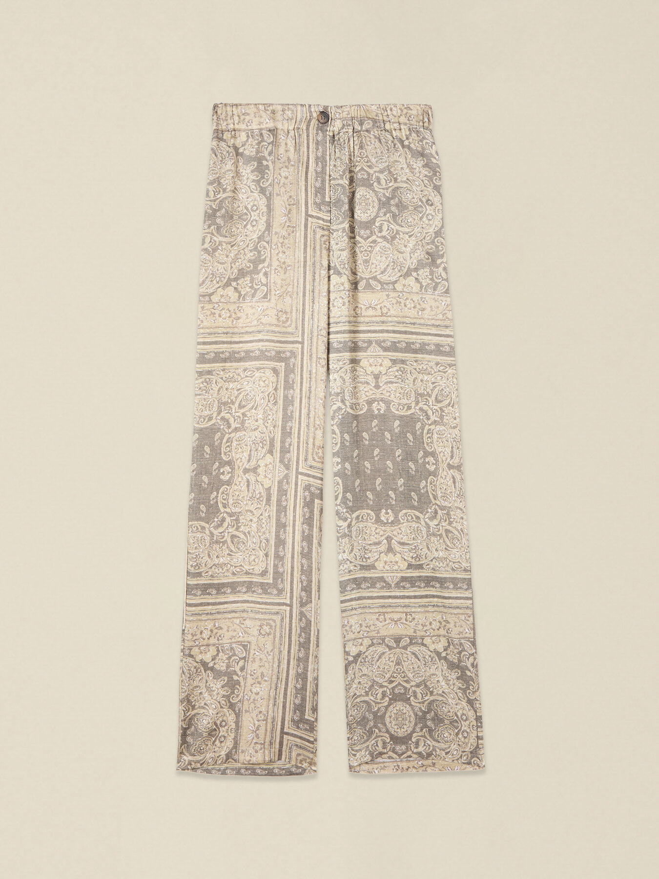 Pantaloni palazzo in raso fantasia image number 4
