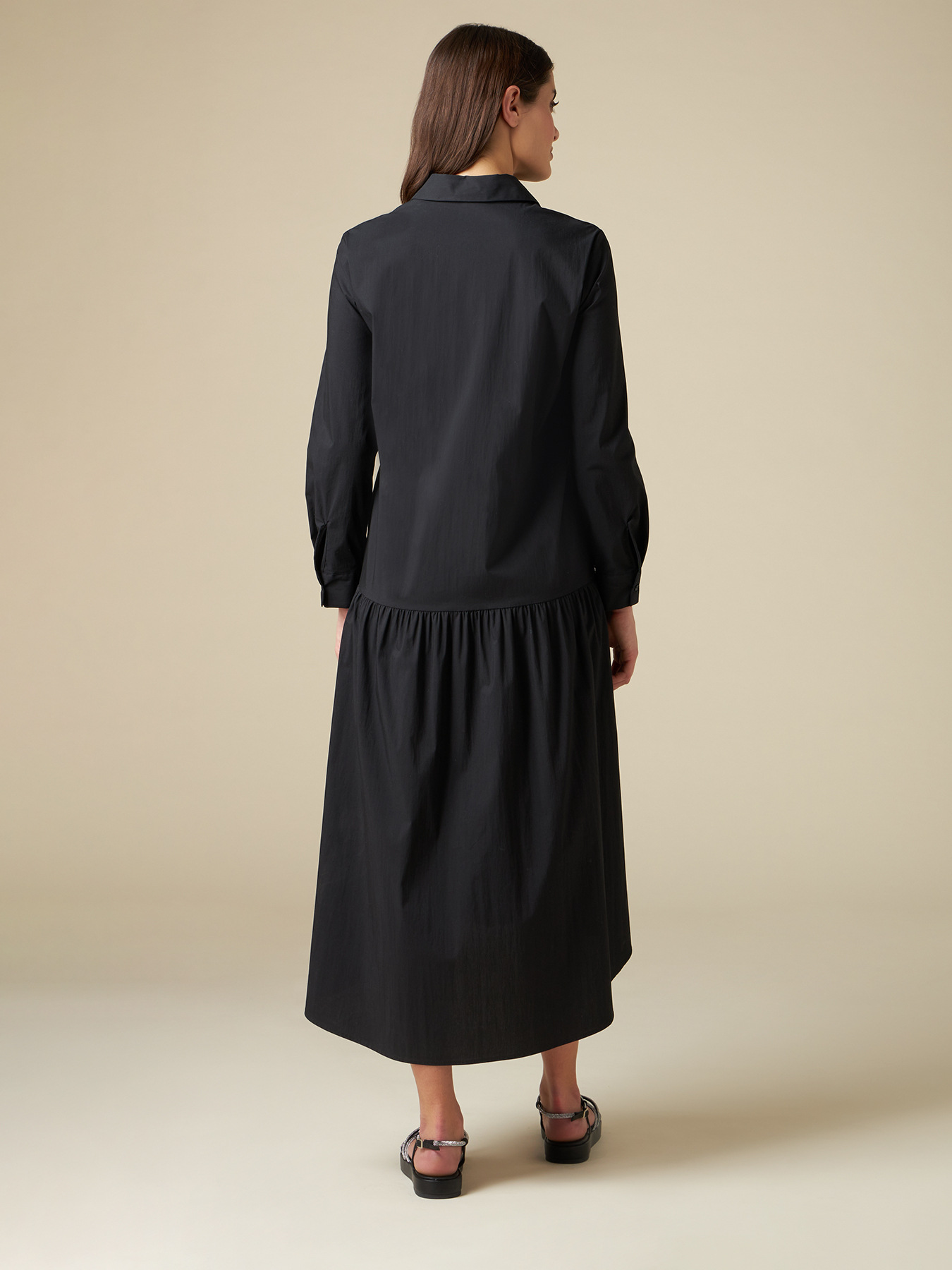 Long poplin dress image number 1