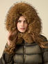 Midi down jacket with hood and cuffs image number 2