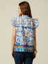 Patterned cotton muslin blouse image number 1
