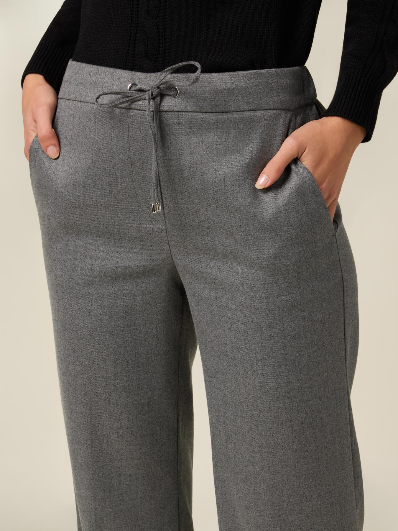 Pantalon en flanelle avec cordon de serrage image number 2