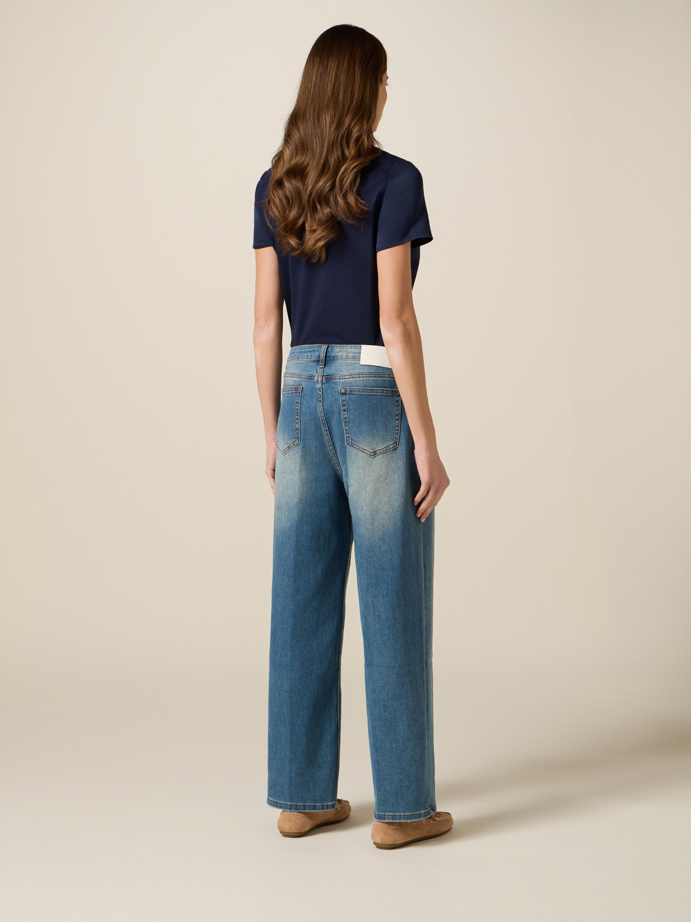 Jean large avec strass image number 1