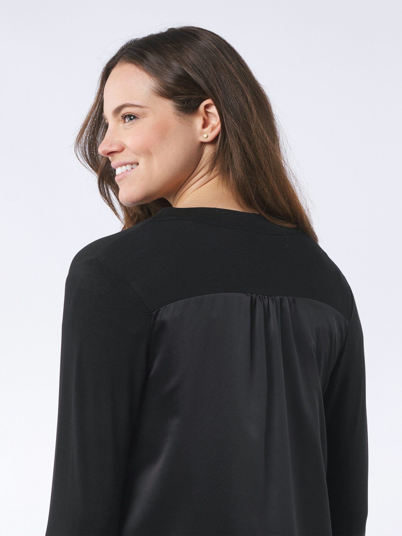 Cardigan in raso e jersey image number 2