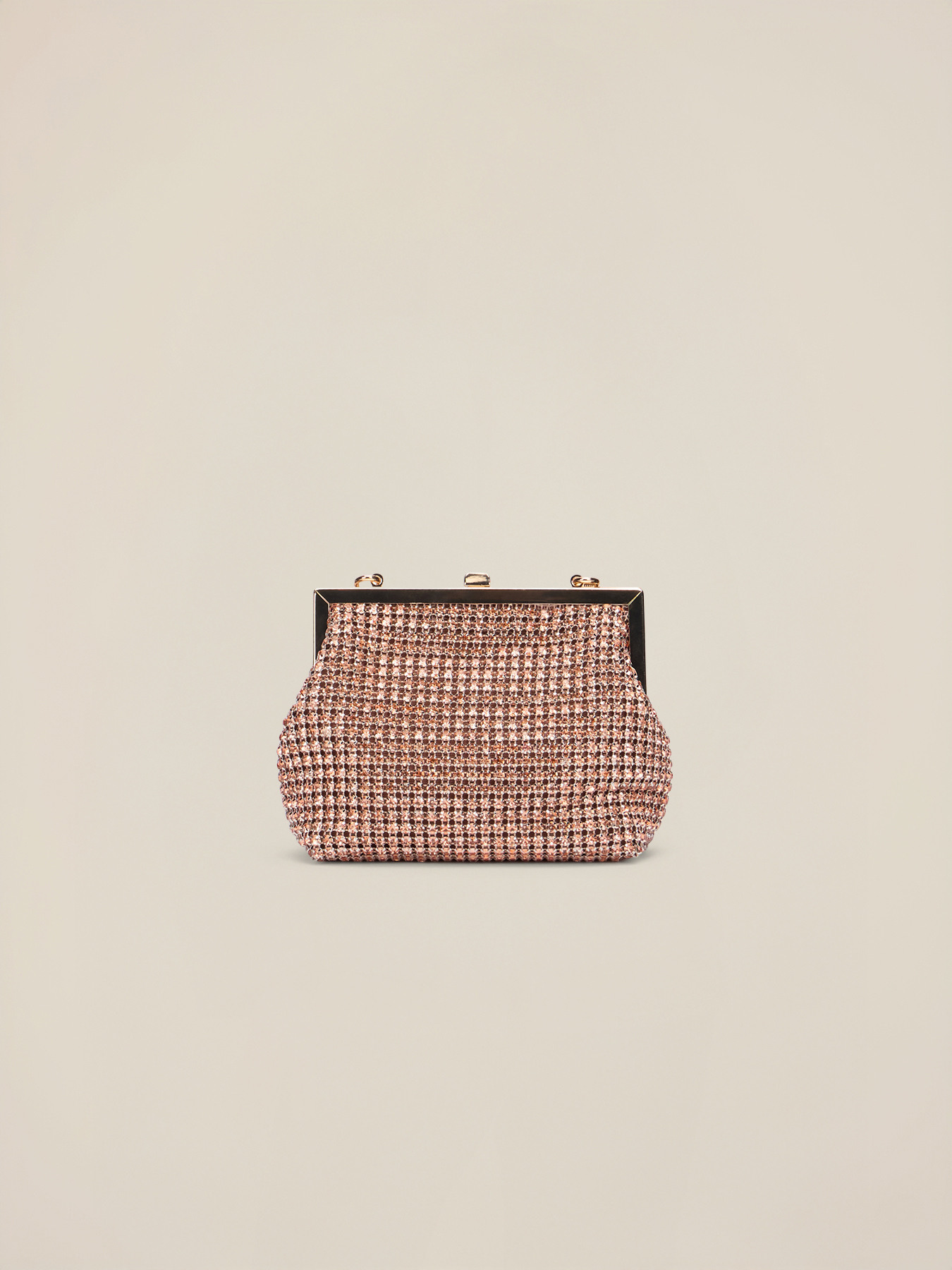 Clutch con cristalli e chiusura a scatto image number 2