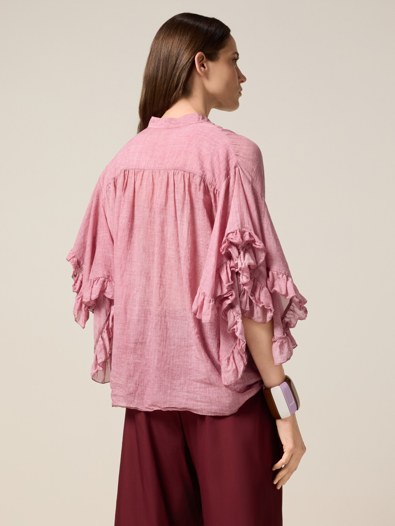 Oversized tie-front shirt image number 1