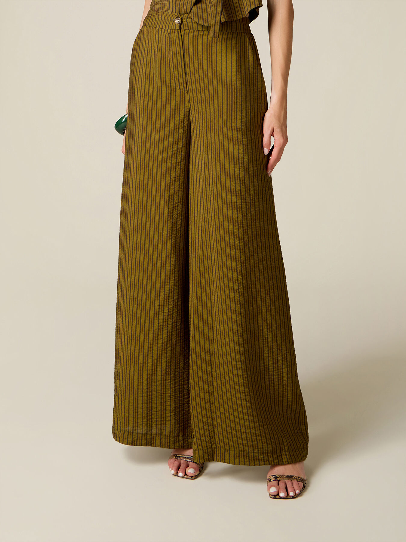 Pinstriped palazzo pants image number 3