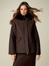 Smooth down jacket with hood and faux fur trim image number 0
