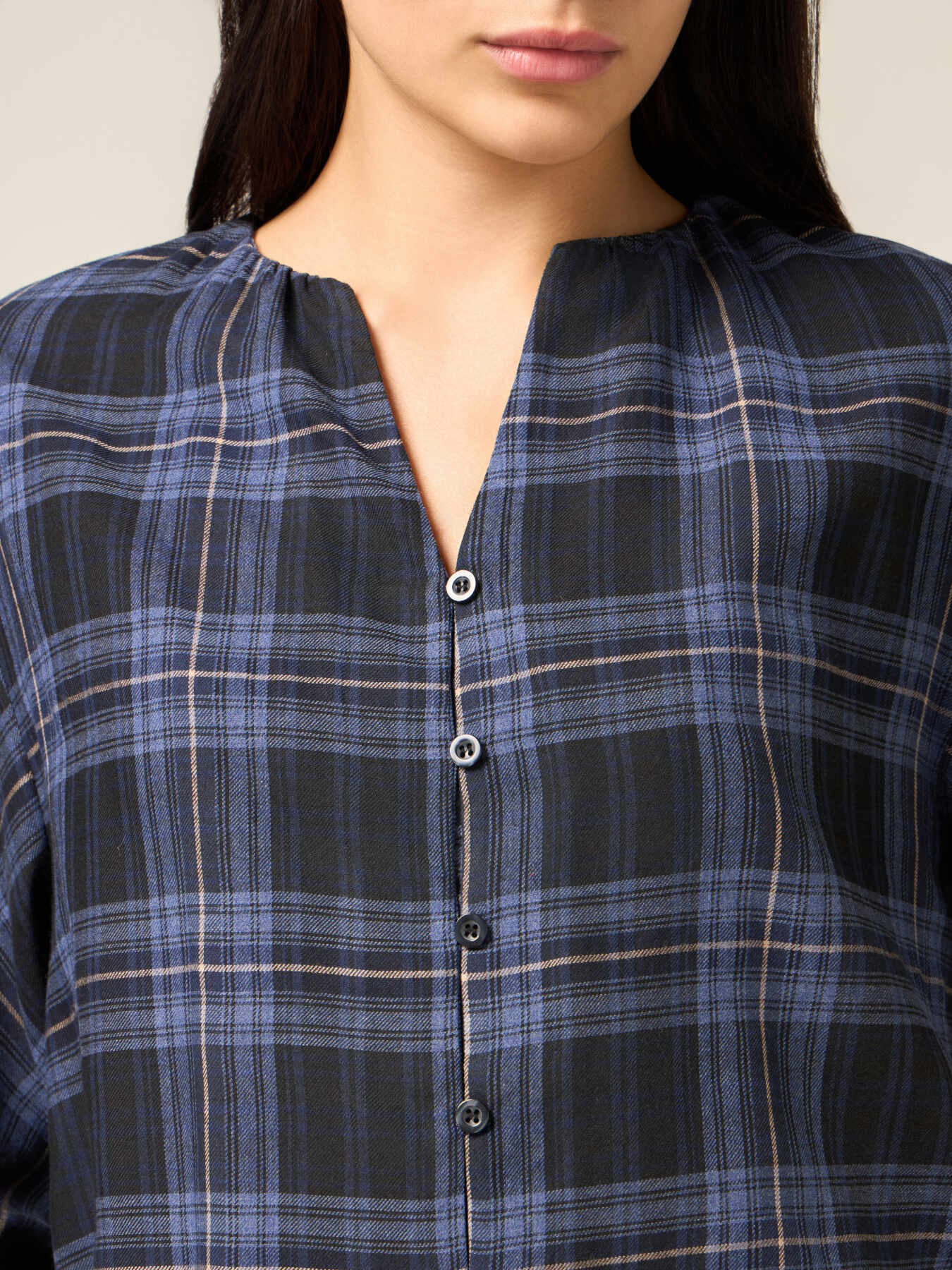 Camicia misto viscosa a quadri image number 2