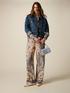 Patterned satin palazzo pants image number 0