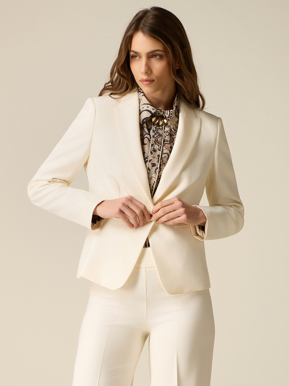 Short blazer in technical fabric