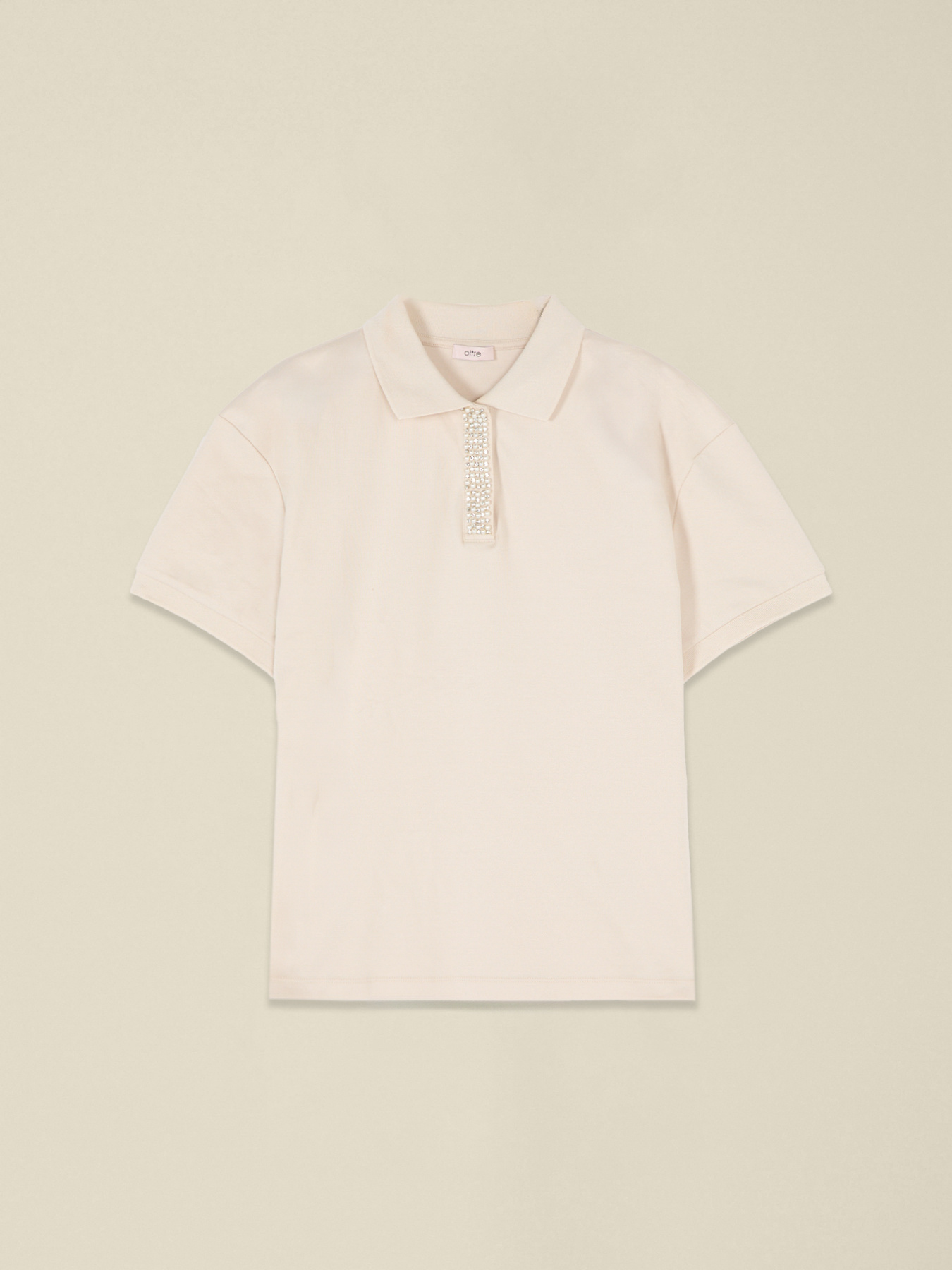 T-shirt a polo con cristalli image number 3