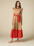 Vestido camisero largo bicolor image number 3