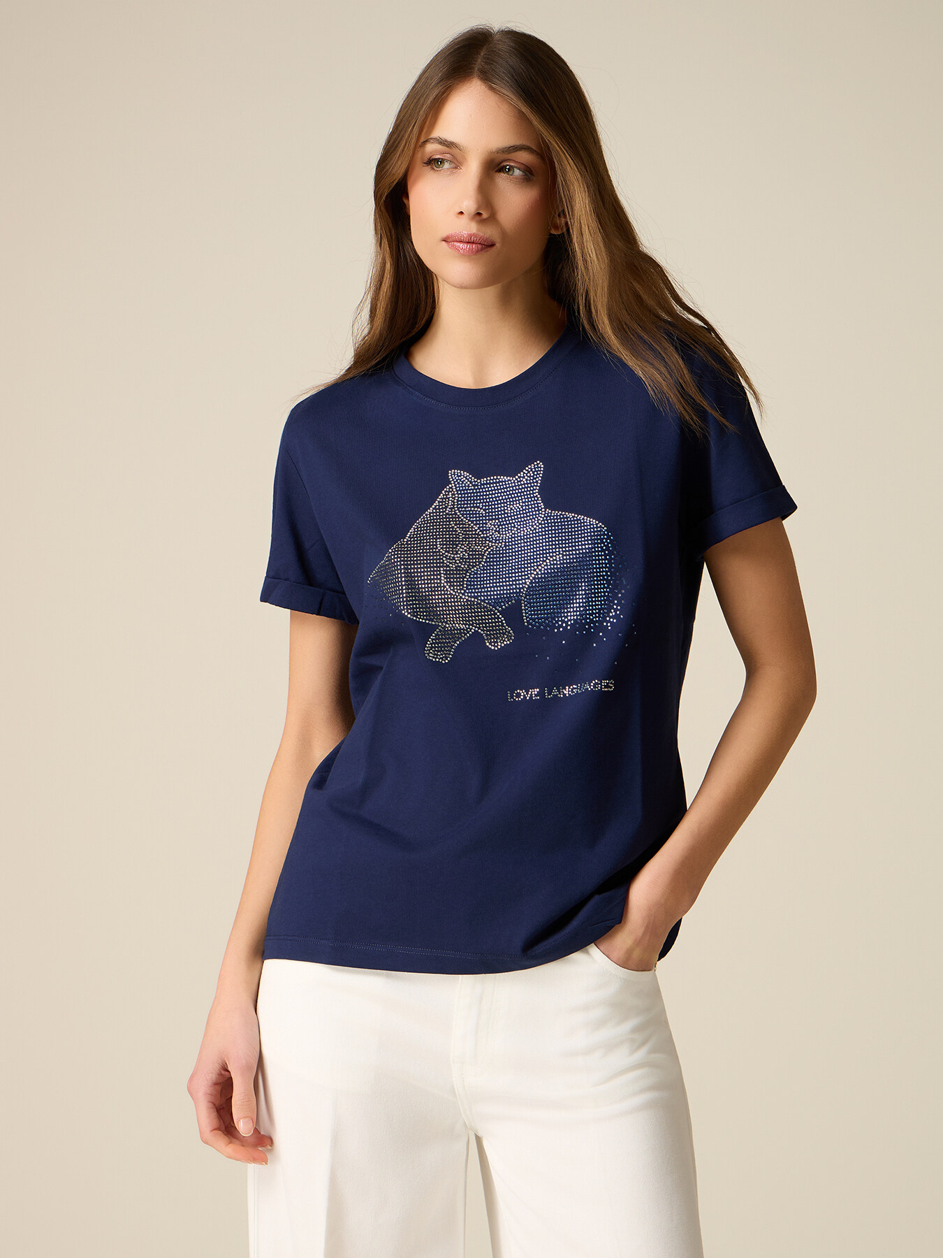 Cotton T-shirt with appliqu&eacute;s image number 0