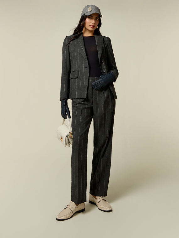 Pinstripe flannel carrot pants