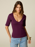 V-neck T-shirt with slim sleeves image number 0