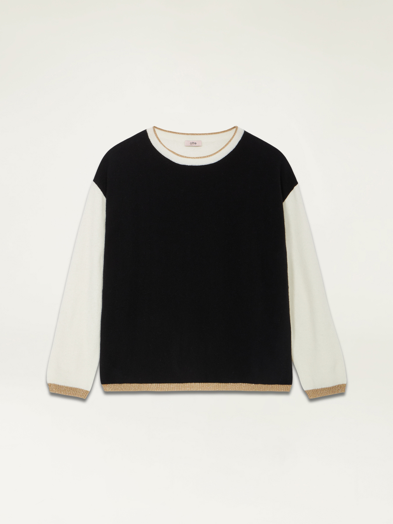 Block colour jumper with lurex trims image number 3