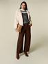 Cotton palazzo pants with barrel seam image number 0