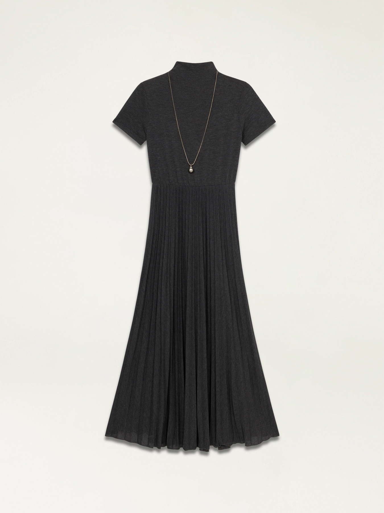 Kurz&auml;rmeliges Jerseykleid mit Halskette image number 4