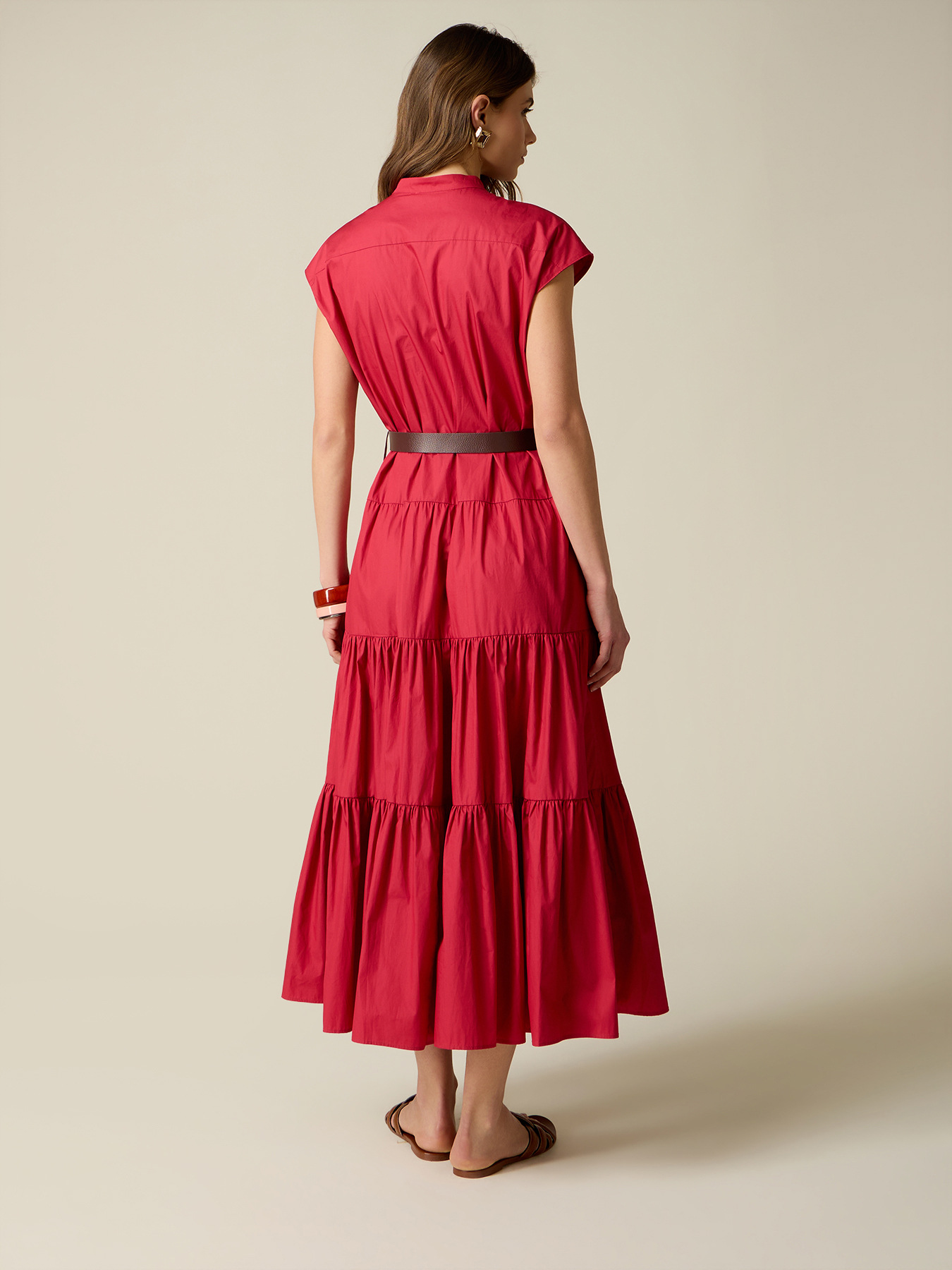 Poplin shirtdress with belt image number 1