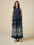 Long dress with patterned skirt image number 0
