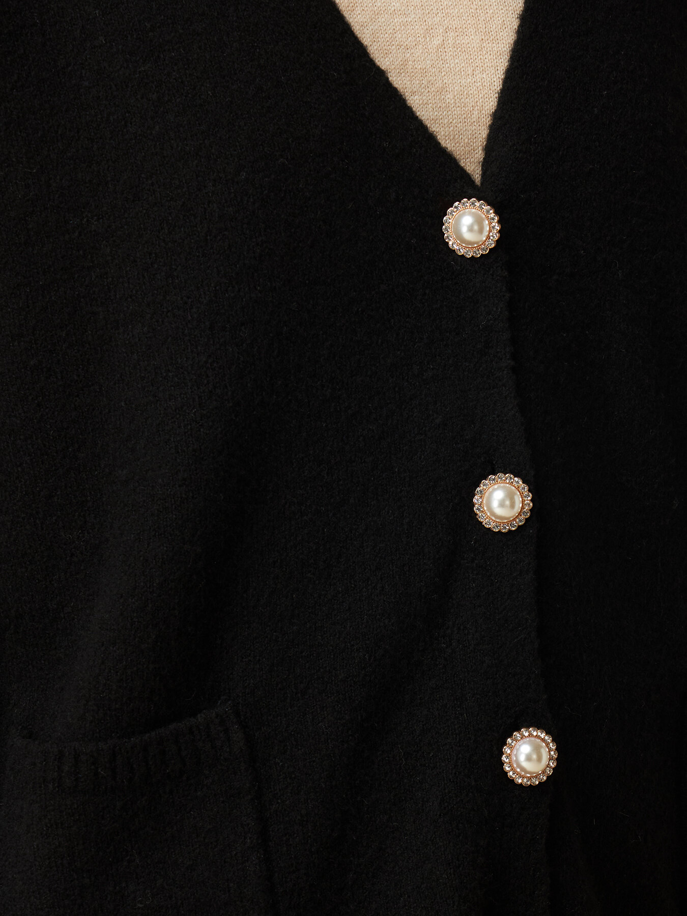 Cardigan misto lana con bottoni gioiello image number 2