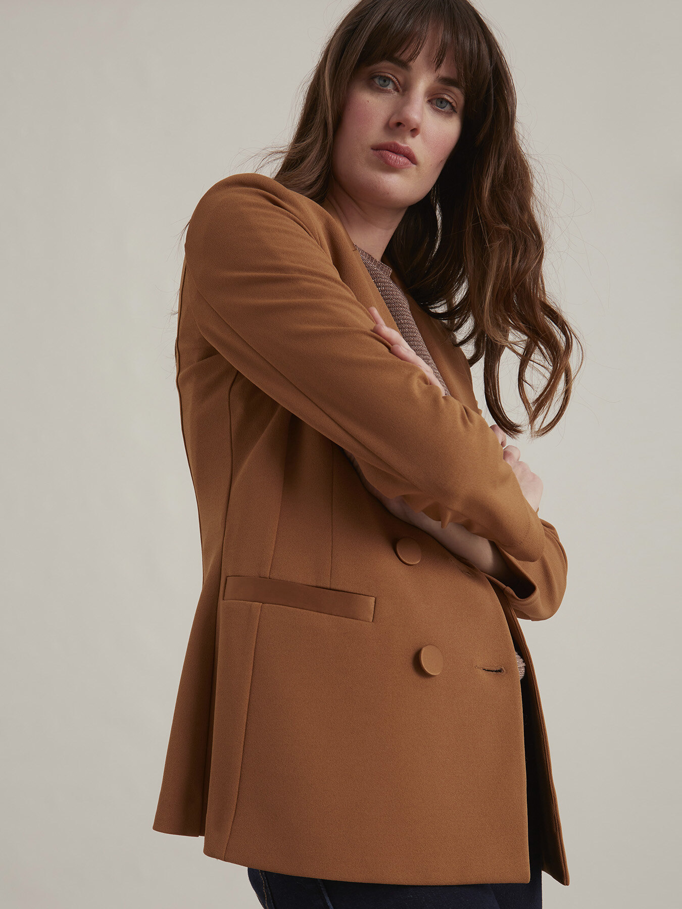 Blazer doppiopetto in cady image number 0