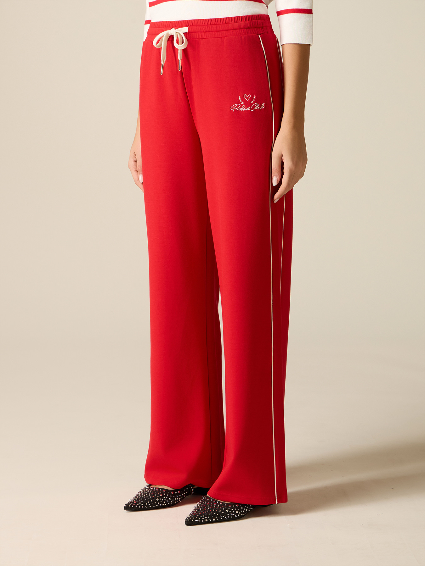 Jersey trousers with piping image number 3