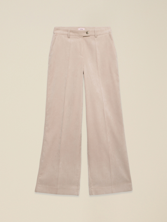 Pantaloni palazzo din catifea cu striuri