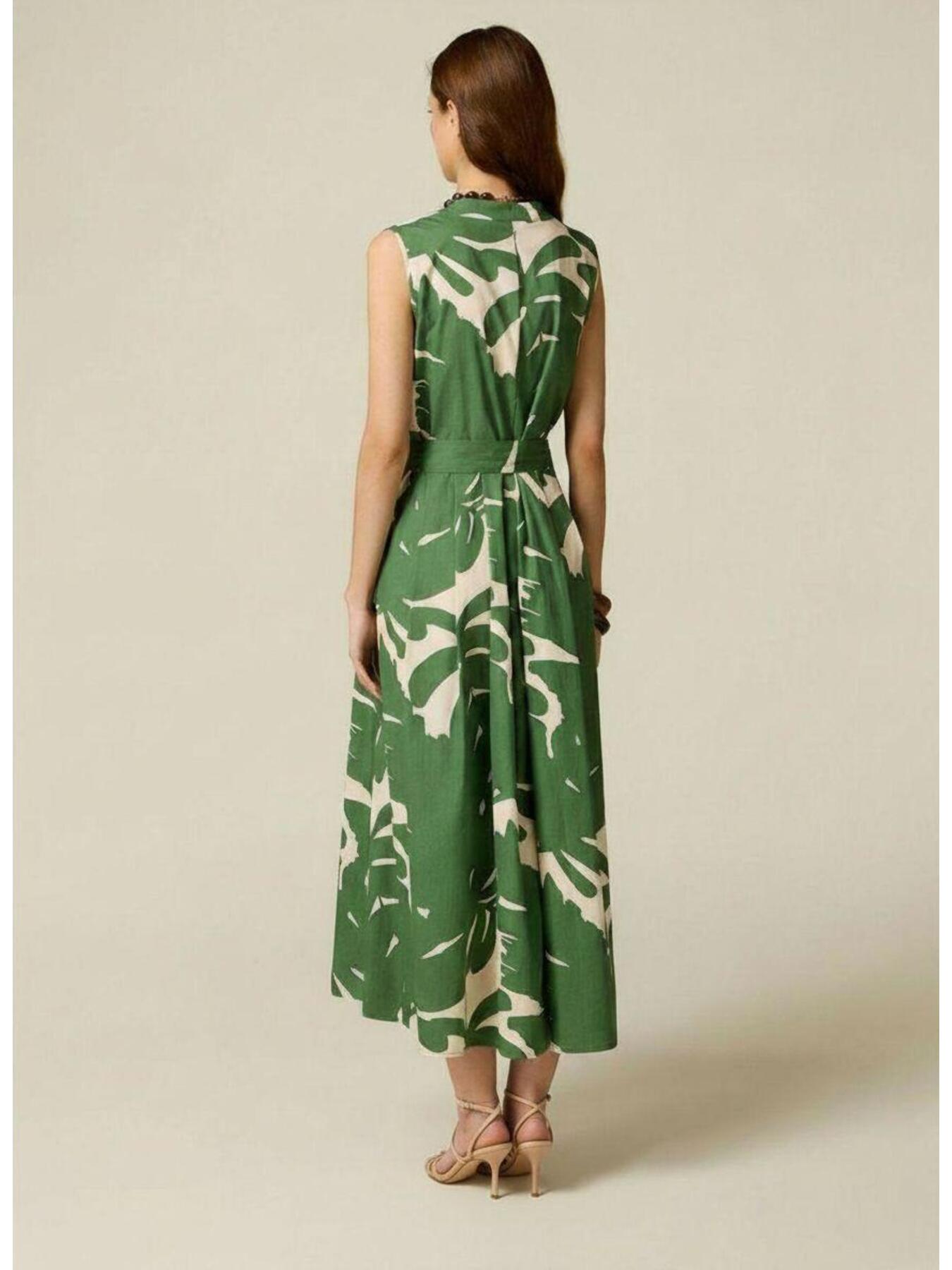 Robe &eacute;vas&eacute;e en popeline &agrave; motifs image number 1