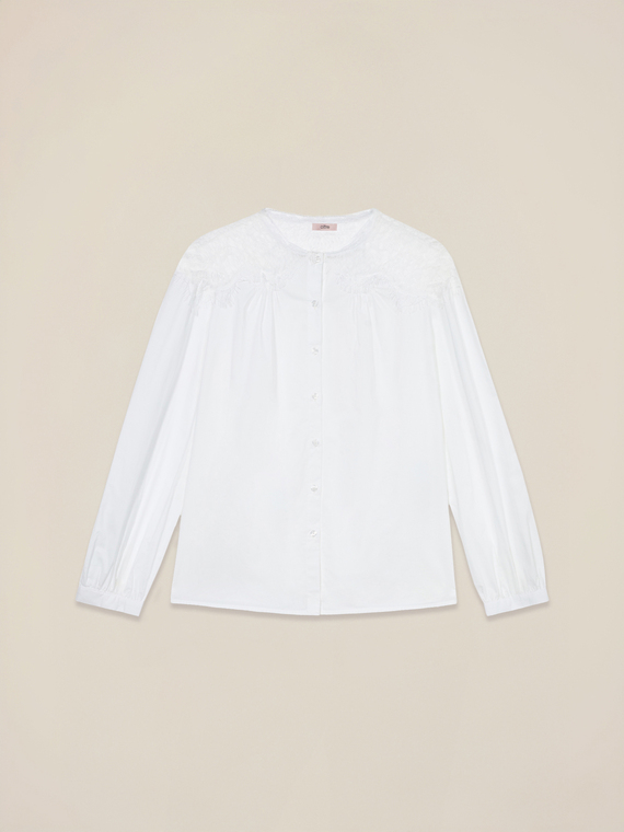 Chemise avec inserts en dentelle