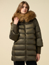 Midi down jacket with hood and cuffs image number 0