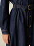 Denim shirt dress with belt image number 2