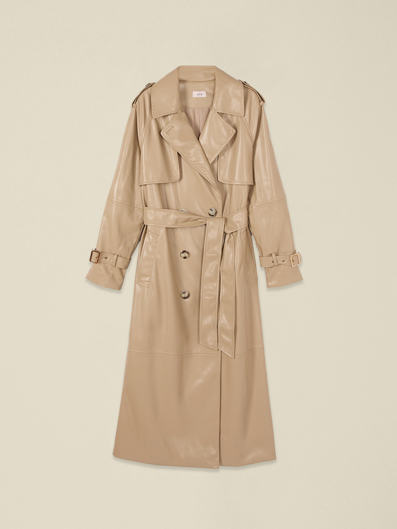 Trench long en tissu enduit image number 3