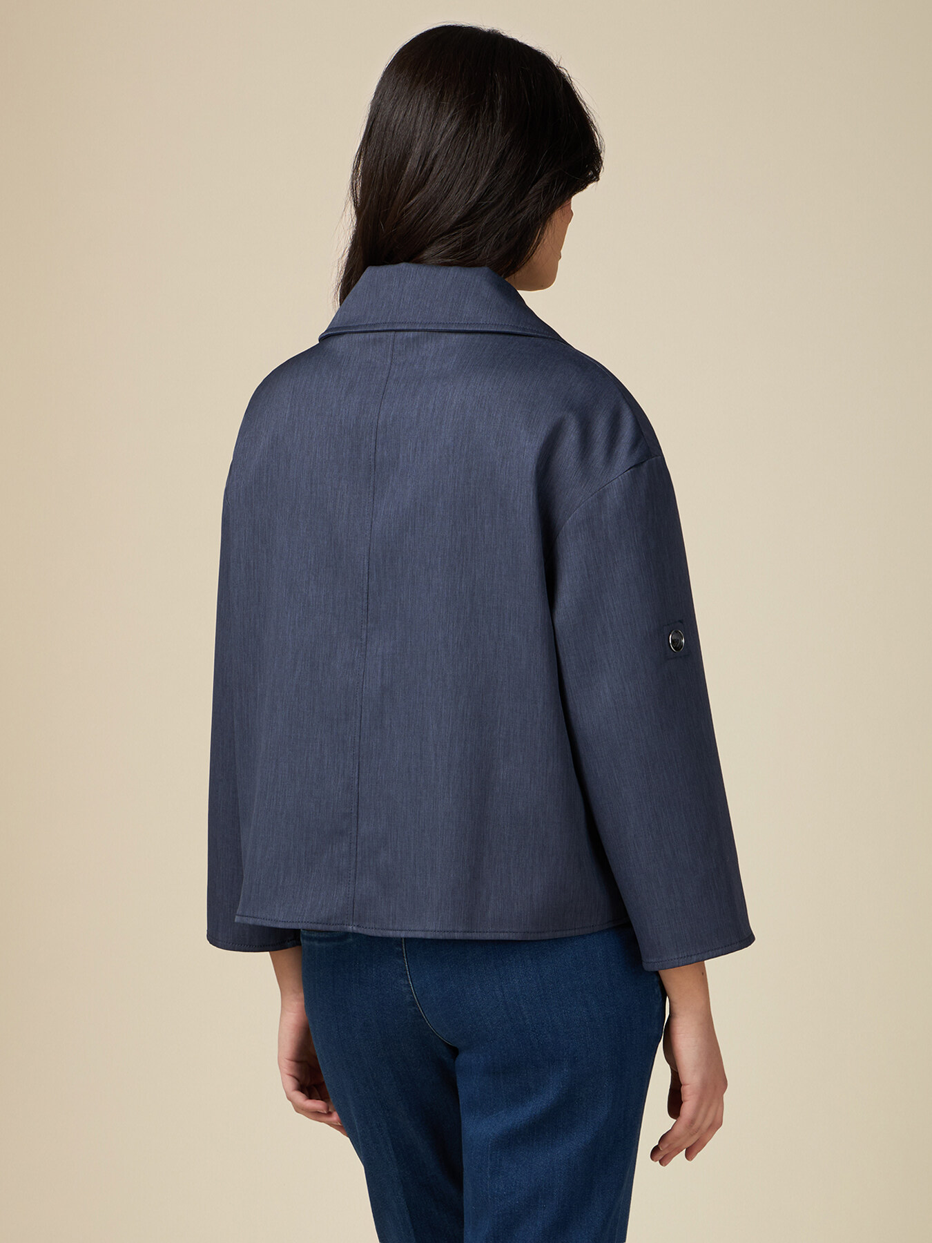 Blazer boxy in tessuto m&eacute;lange image number 1