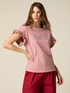 T-shirt in cotone con cristalli e rouches image number 0