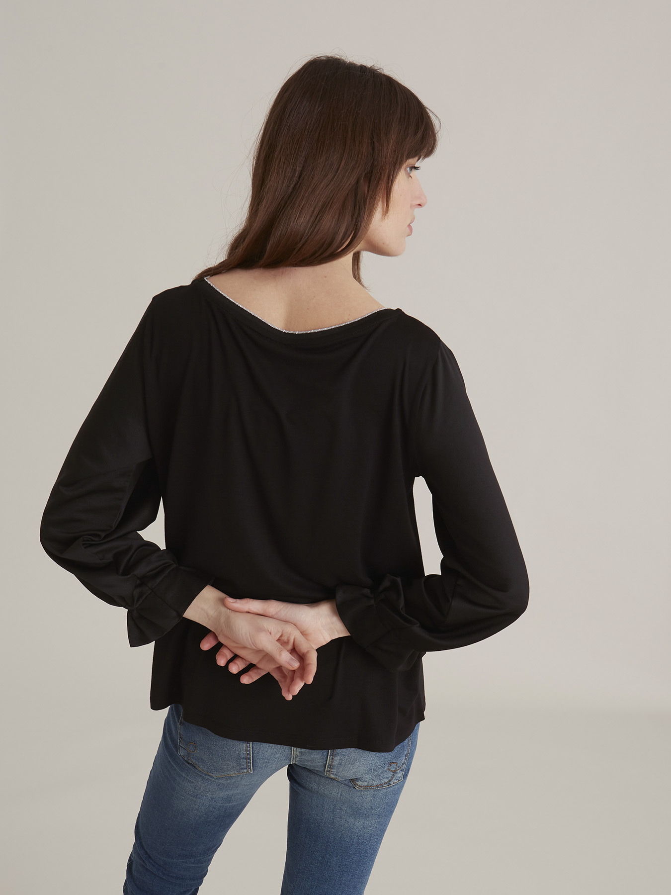 T-shirt effetto seta maniche lunghe image number 1