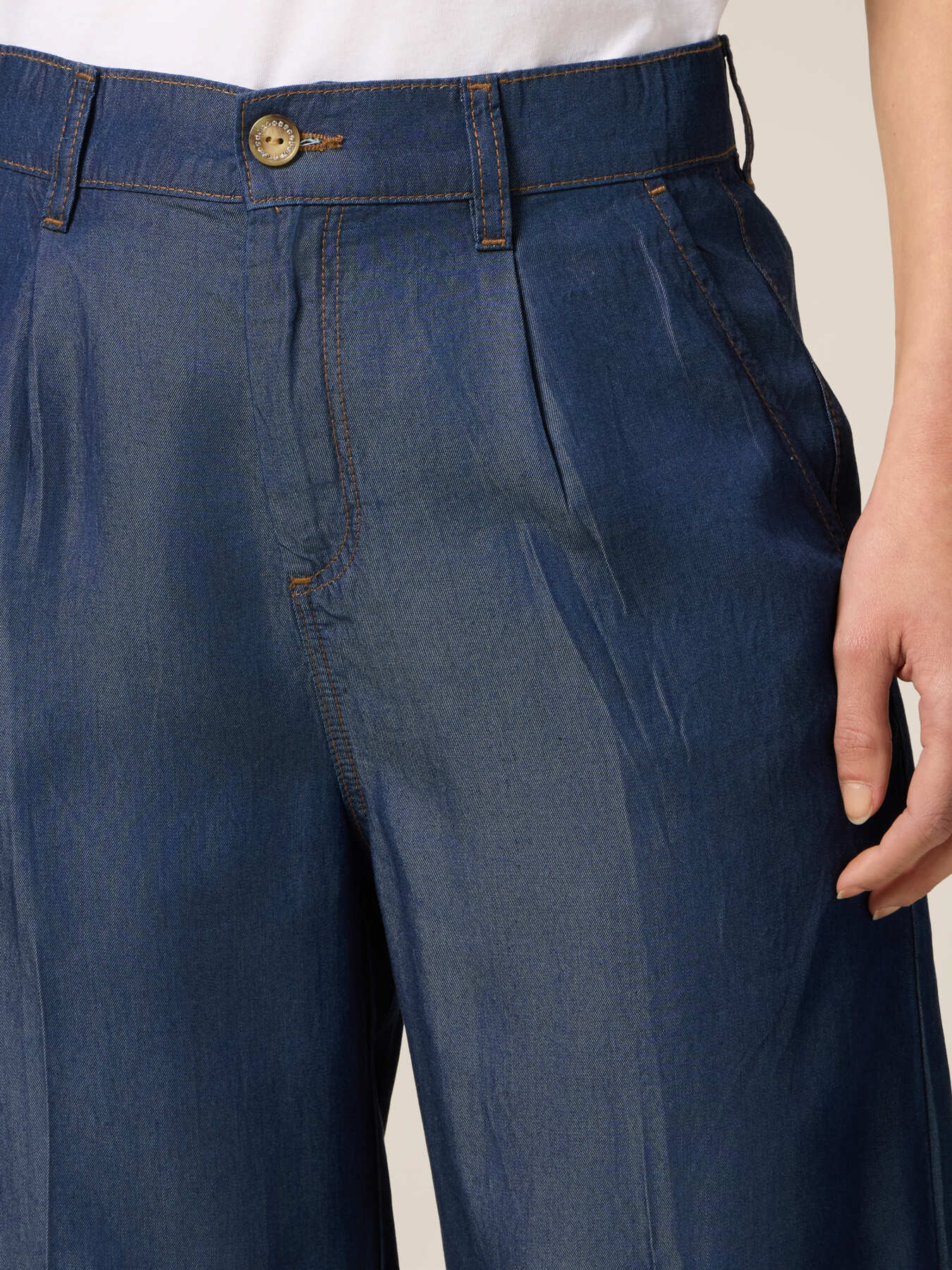 Pantaloni palazzo in tencel image number 2