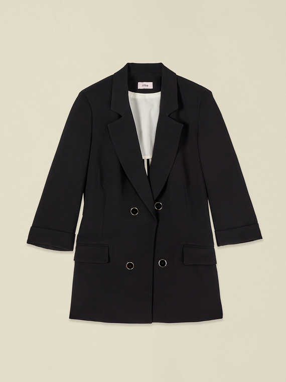 Blazer en tissu cr&ecirc;pe