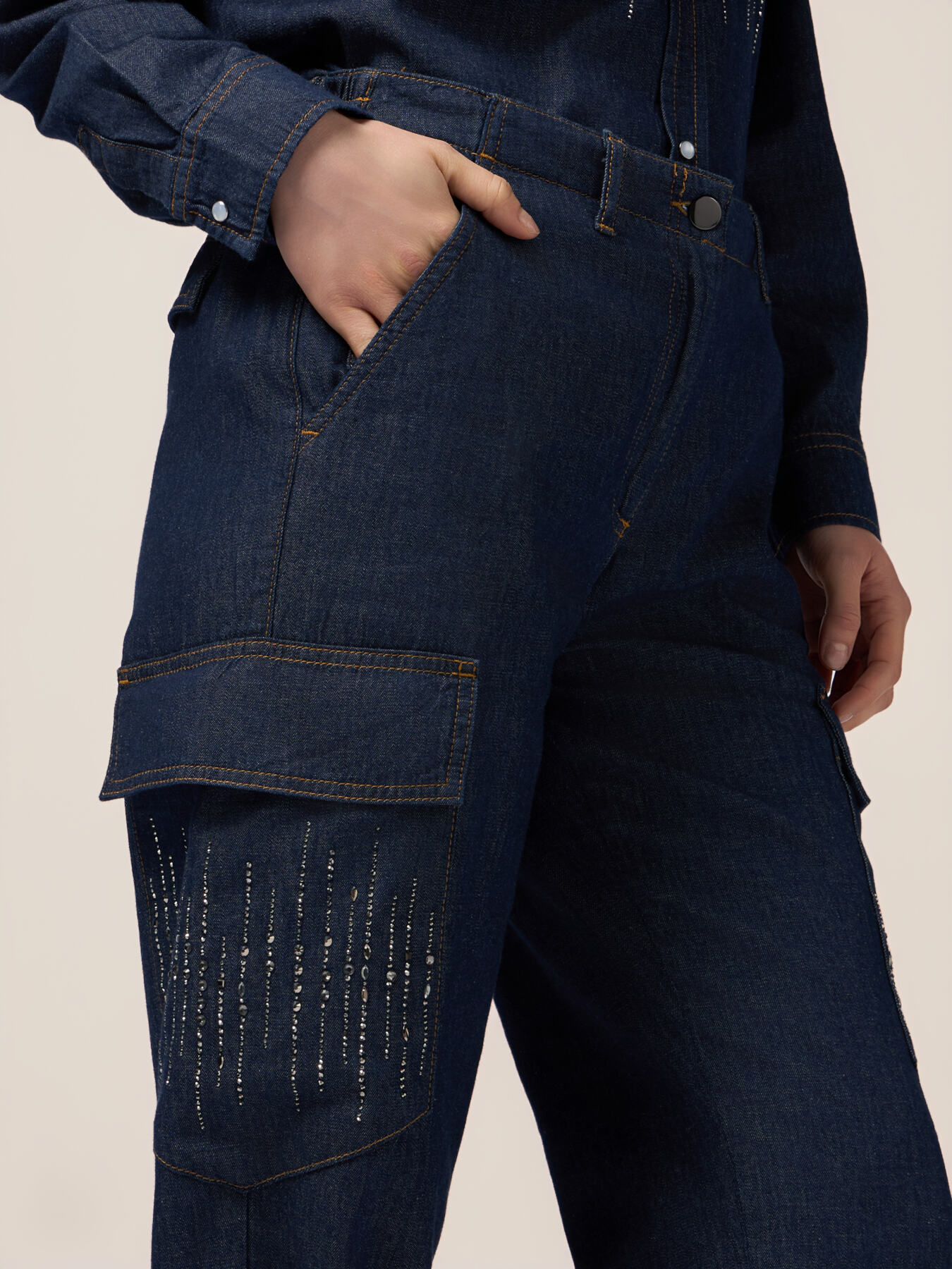 Cargo-Jeans mit Mikrokristallen image number 2