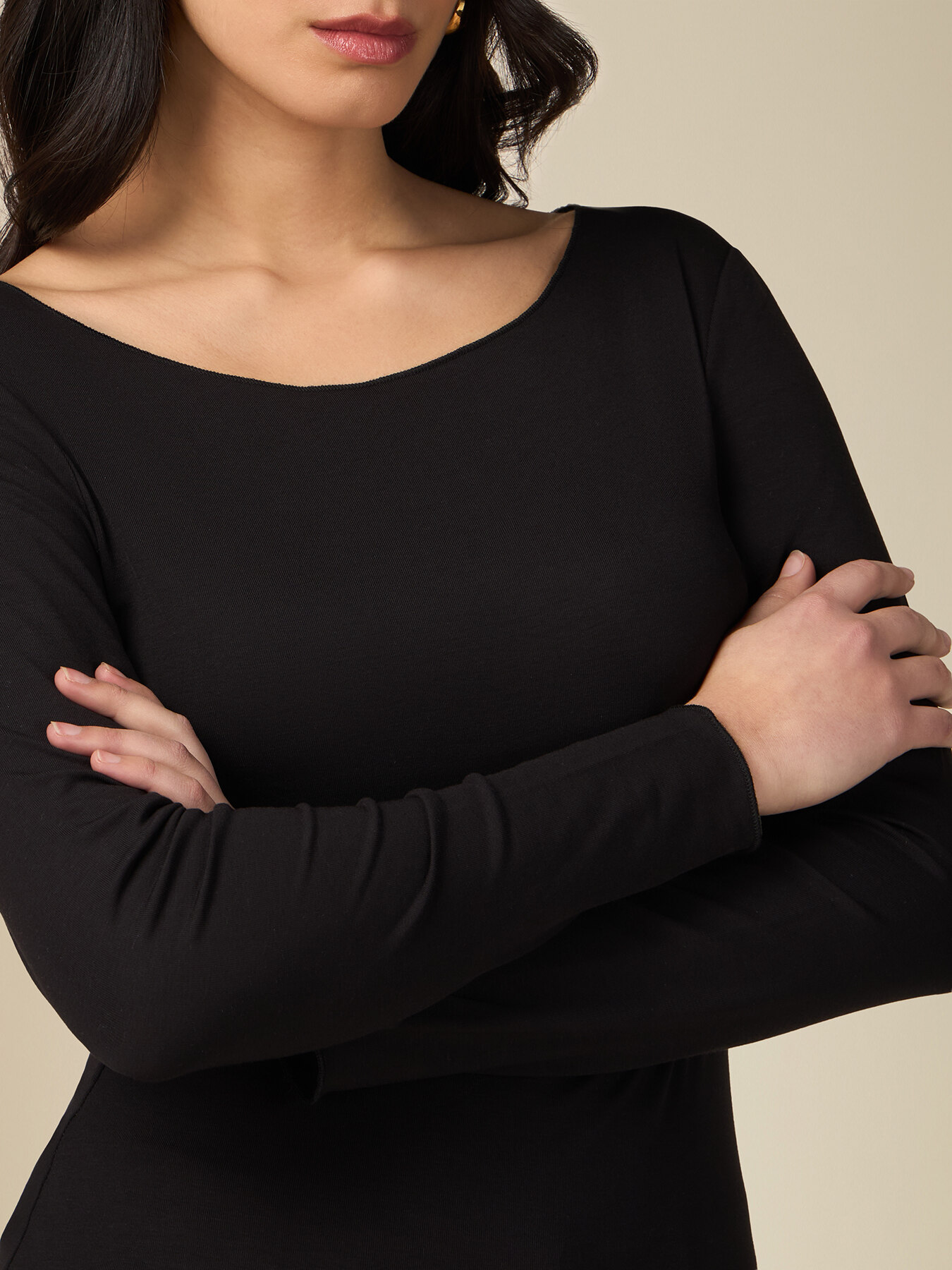 T-shirt maniche lunghe in viscosa image number 2