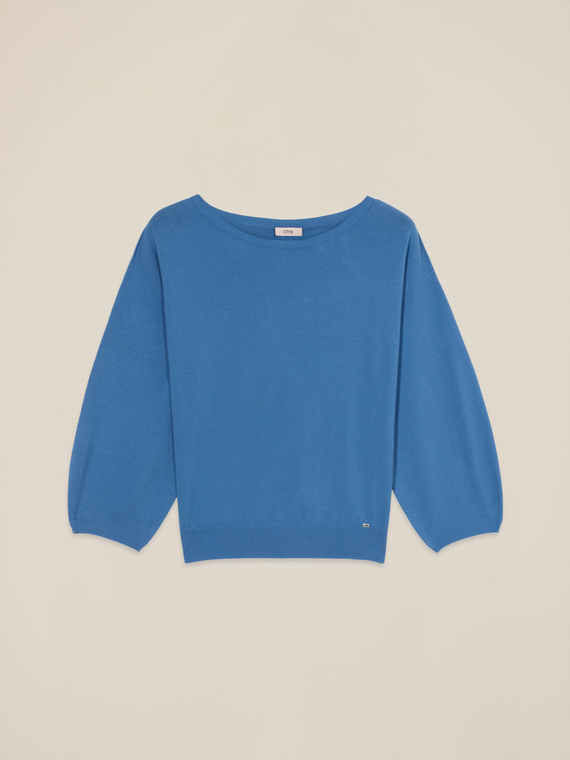 Pull en m&eacute;lange de viscose avec encolure bateau