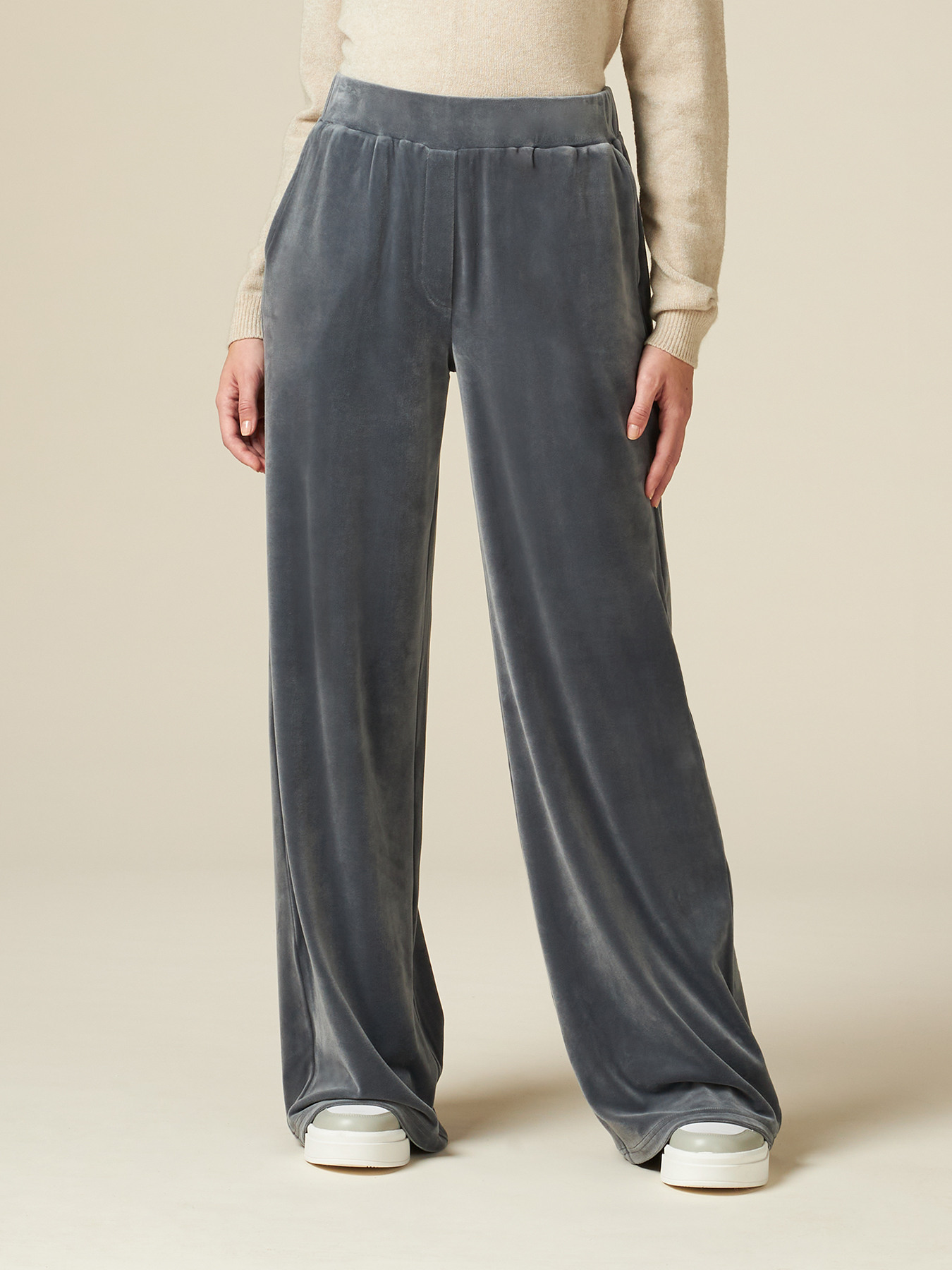 Joggers a palazzo in ciniglia image number 3