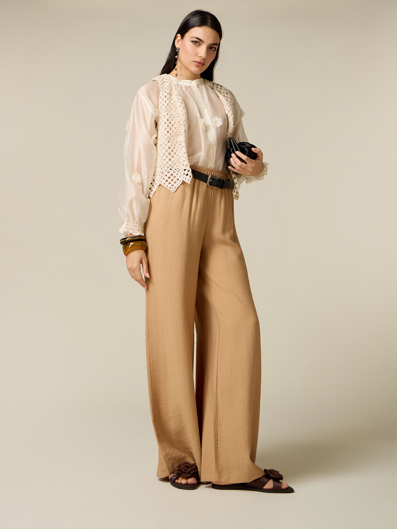 Viscose blend palazzo pants image number 0