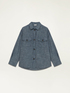 Camisa amplia mezcla de lino efecto denim image number 3