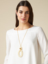 Collier avec breloque en galalithe image number 0
