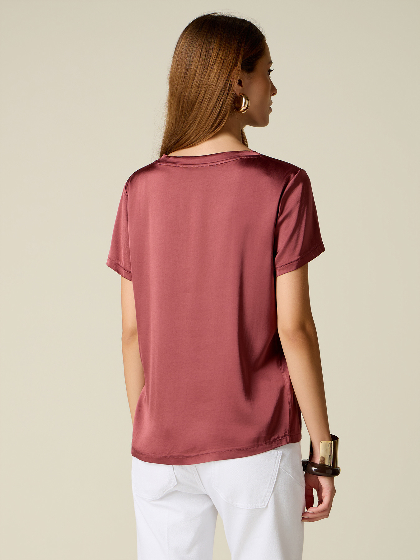 Blusa in raso misto viscosa image number 1