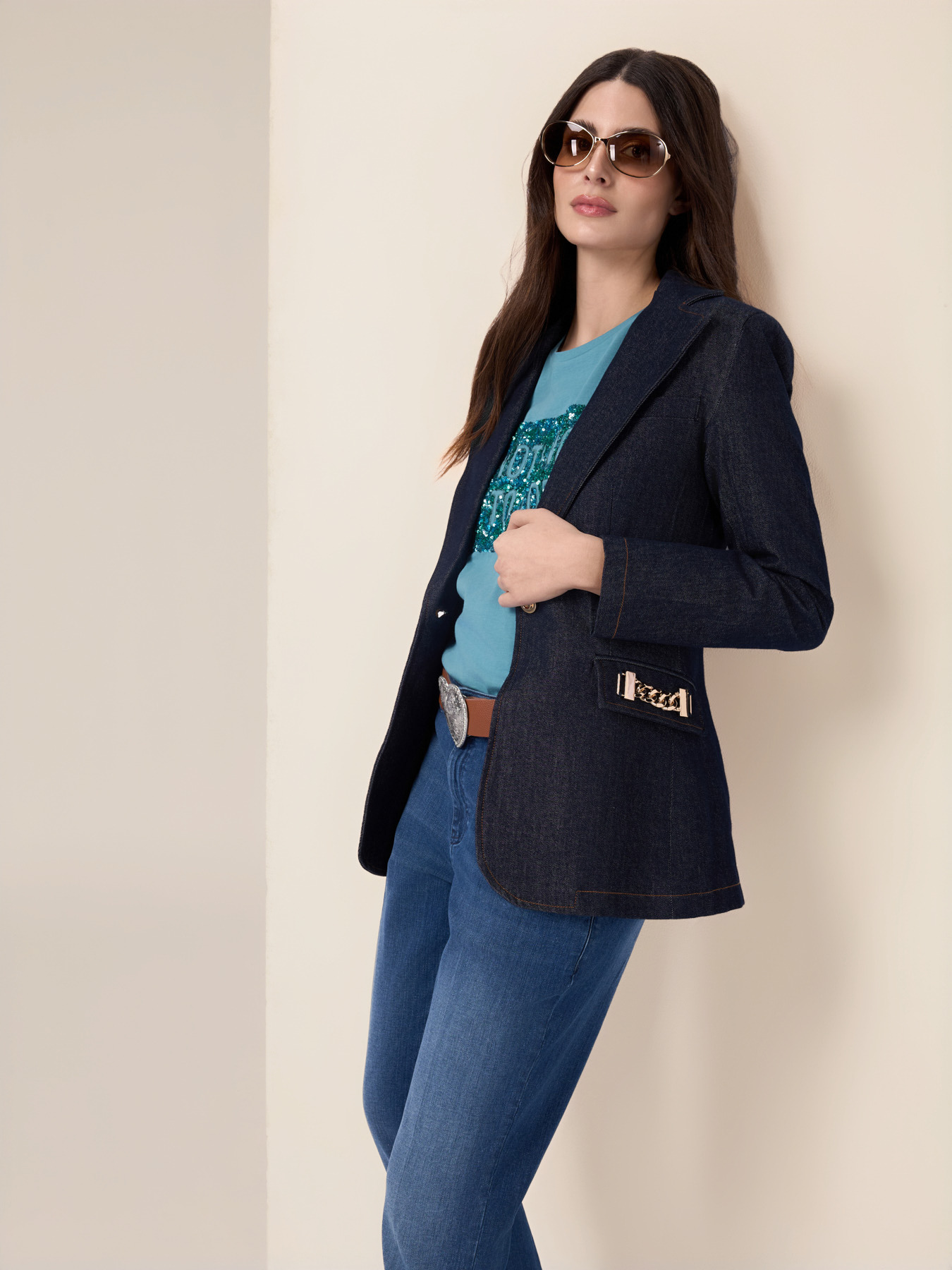 Jeans chino con cintura e fibbia gioiello image number 4