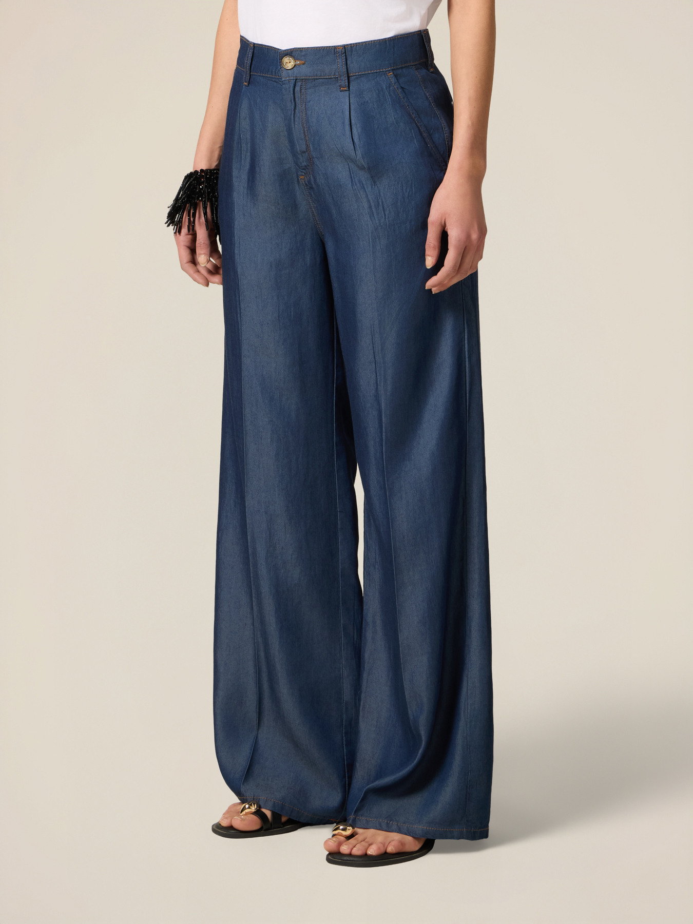 Pantaloni palazzo in tencel image number 3